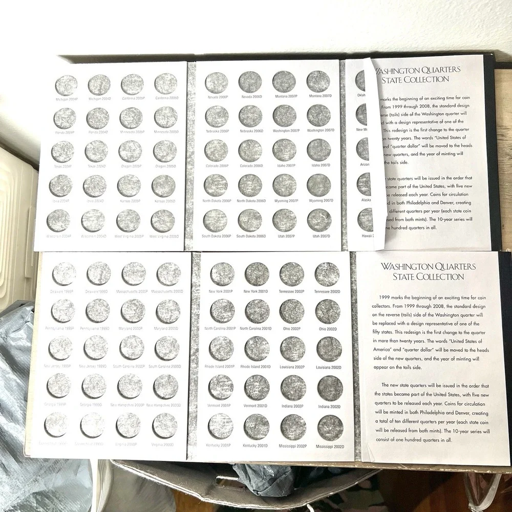 Washington Quarters‎ State Collection Albums Vol I & II 1999-2008 H.E. Harris